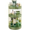 imageSONGMICS Makeup Organizer 3Tier Skincare Organizer Countertop Customizable 2 Types of Accessories Jewelry Holder for Vanity Bedroom Bathroom Pale Green UJKA013C01Pale Green