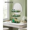 imageSONGMICS Makeup Organizer 3Tier Skincare Organizer Countertop Customizable 2 Types of Accessories Jewelry Holder for Vanity Bedroom Bathroom Pale Green UJKA013C01Pale Green