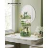 imageSONGMICS Makeup Organizer 3Tier Skincare Organizer Countertop Customizable 2 Types of Accessories Jewelry Holder for Vanity Bedroom Bathroom Pale Green UJKA013C01Pale Green