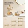 imageSONGMICS Makeup Organizer 3Tier Skincare Organizer Countertop Customizable 2 Types of Accessories Jewelry Holder for Vanity Bedroom Bathroom Pale Green UJKA013C01Champagne Gold