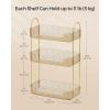 imageSONGMICS Makeup Organizer 3Tier Skincare Organizer Countertop Customizable 2 Types of Accessories Jewelry Holder for Vanity Bedroom Bathroom Pale Green UJKA013C01Champagne Gold