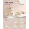 imageSONGMICS Makeup Organizer 3Tier Skincare Organizer Countertop Customizable 2 Types of Accessories Jewelry Holder for Vanity Bedroom Bathroom Pale Green UJKA013C01Cloud White