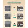 imageSONGMICS Shoe Organizer for Closet Fabric Shoe Organizer Box with Adjustable Dividers Storage Compartments Stackable Transparent Lid for up to 16 Pairs Set of 2 Cappuccino Beige ULSP622LH01Dove Gray