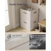 imageSONGMICS Shoe Organizer for Closet Fabric Shoe Organizer Box with Adjustable Dividers Storage Compartments Stackable Transparent Lid for up to 16 Pairs Set of 2 Cappuccino Beige ULSP622LH01Cappuccino Beige