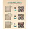 imageSONGMICS Shoe Organizer for Closet Fabric Shoe Organizer Box with Adjustable Dividers Storage Compartments Stackable Transparent Lid for up to 16 Pairs Set of 2 Cappuccino Beige ULSP622LH01Cappuccino Beige