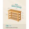 imageSONGMICS Shoe Rack Bench 4 Tier Bamboo Shoe Storage Organizer Entryway Bench for Living Room Bathroom Bedroom 113 x 276 x 205 Inches Ink Black ULBS370BH01Light Bamboo