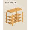 imageSONGMICS Shoe Rack Bench 4 Tier Bamboo Shoe Storage Organizer Entryway Bench for Living Room Bathroom Bedroom 113 x 276 x 205 Inches Ink Black ULBS370BH01Light Bamboo