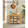 imageSONGMICS Shoe Rack Bench 4 Tier Bamboo Shoe Storage Organizer Entryway Bench for Living Room Bathroom Bedroom 113 x 276 x 205 Inches Ink Black ULBS370BH01Light Bamboo