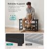 imageSONGMICS Shoe Rack Bench 4 Tier Bamboo Shoe Storage Organizer Entryway Bench for Living Room Bathroom Bedroom 113 x 276 x 205 Inches Ink Black ULBS370BH01Ink Black