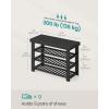 imageSONGMICS Shoe Rack Bench 4 Tier Bamboo Shoe Storage Organizer Entryway Bench for Living Room Bathroom Bedroom 113 x 276 x 205 Inches Ink Black ULBS370BH01Ink Black