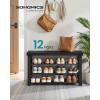 imageSONGMICS Shoe Rack Bench 4 Tier Bamboo Shoe Storage Organizer Entryway Bench for Living Room Bathroom Bedroom 113 x 276 x 205 Inches Ink Black ULBS370BH01Ink Black