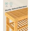 imageSONGMICS Shoe Rack Bench 4 Tier Bamboo Shoe Storage Organizer Entryway Bench for Living Room Bathroom Bedroom 113 x 276 x 205 Inches Ink Black ULBS370BH01Light Bamboo