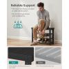 imageSONGMICS Shoe Rack Bench 4 Tier Bamboo Shoe Storage Organizer Entryway Bench for Living Room Bathroom Bedroom 113 x 276 x 205 Inches Ink Black ULBS370BH01Ink Black