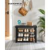 imageSONGMICS Shoe Rack Bench 4 Tier Bamboo Shoe Storage Organizer Entryway Bench for Living Room Bathroom Bedroom 113 x 276 x 205 Inches Ink Black ULBS370BH01Ink Black