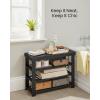 imageSONGMICS Shoe Rack Bench 4 Tier Bamboo Shoe Storage Organizer Entryway Bench for Living Room Bathroom Bedroom 113 x 276 x 205 Inches Ink Black ULBS370BH01Ink Black