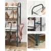 imageSONGMICS Stackable Shoe Rack 3 Tier Metal Shoes Rack Storage Shelf Holds up to 15 Pairs Adjustable Slanted Shelves Tower Organizer for Closet Entryway Small Spaces Black ULMR106BD01Grey
