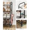 imageSONGMICS Stackable Shoe Rack 3 Tier Metal Shoes Rack Storage Shelf Holds up to 15 Pairs Adjustable Slanted Shelves Tower Organizer for Closet Entryway Small Spaces Black ULMR106BD01Black