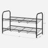 imageSONGMICS Stackable Shoe Rack 3 Tier Metal Shoes Rack Storage Shelf Holds up to 15 Pairs Adjustable Slanted Shelves Tower Organizer for Closet Entryway Small Spaces Black ULMR106BD01Black