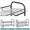 imageSONGMICS Stackable Shoe Rack 3 Tier Metal Shoes Rack Storage Shelf Holds up to 15 Pairs Adjustable Slanted Shelves Tower Organizer for Closet Entryway Small Spaces Black ULMR106BD01Black