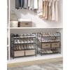 imageSONGMICS Stackable Shoe Rack 3 Tier Metal Shoes Rack Storage Shelf Holds up to 15 Pairs Adjustable Slanted Shelves Tower Organizer for Closet Entryway Small Spaces Black ULMR106BD01Grey