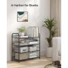 imageSONGMICS Stackable Shoe Rack 3 Tier Metal Shoes Rack Storage Shelf Holds up to 15 Pairs Adjustable Slanted Shelves Tower Organizer for Closet Entryway Small Spaces Black ULMR106BD01Grey
