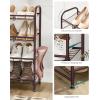 imageSONGMICS Stackable Shoe Rack 3 Tier Metal Shoes Rack Storage Shelf Holds up to 15 Pairs Adjustable Slanted Shelves Tower Organizer for Closet Entryway Small Spaces Black ULMR106BD01Bronze