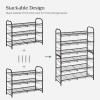 imageSONGMICS Stackable Shoe Rack 3 Tier Metal Shoes Rack Storage Shelf Holds up to 15 Pairs Adjustable Slanted Shelves Tower Organizer for Closet Entryway Small Spaces Black ULMR106BD01Black