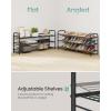 imageSONGMICS Stackable Shoe Rack 3 Tier Metal Shoes Rack Storage Shelf Holds up to 15 Pairs Adjustable Slanted Shelves Tower Organizer for Closet Entryway Small Spaces Black ULMR106BD01Black