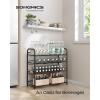 imageSONGMICS Stackable Shoe Rack 3 Tier Metal Shoes Rack Storage Shelf Holds up to 15 Pairs Adjustable Slanted Shelves Tower Organizer for Closet Entryway Small Spaces Black ULMR106BD01Black