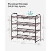 imageSONGMICS Stackable Shoe Rack 3 Tier Metal Shoes Rack Storage Shelf Holds up to 15 Pairs Adjustable Slanted Shelves Tower Organizer for Closet Entryway Small Spaces Black ULMR106BD01Bronze
