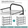 imageSONGMICS Stackable Shoe Rack 3 Tier Metal Shoes Rack Storage Shelf Holds up to 15 Pairs Adjustable Slanted Shelves Tower Organizer for Closet Entryway Small Spaces Black ULMR106BD01Black