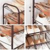 imageSONGMICS Stackable Shoe Rack 3 Tier Metal Shoes Rack Storage Shelf Holds up to 15 Pairs Adjustable Slanted Shelves Tower Organizer for Closet Entryway Small Spaces Black ULMR106BD01Bronze