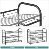 imageSONGMICS Stackable Shoe Rack 3 Tier Metal Shoes Rack Storage Shelf Holds up to 15 Pairs Adjustable Slanted Shelves Tower Organizer for Closet Entryway Small Spaces Black ULMR106BD01Black