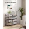 imageSONGMICS Stackable Shoe Rack 3 Tier Metal Shoes Rack Storage Shelf Holds up to 15 Pairs Adjustable Slanted Shelves Tower Organizer for Closet Entryway Small Spaces Black ULMR106BD01Bronze