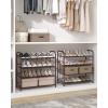 imageSONGMICS Stackable Shoe Rack 3 Tier Metal Shoes Rack Storage Shelf Holds up to 15 Pairs Adjustable Slanted Shelves Tower Organizer for Closet Entryway Small Spaces Black ULMR106BD01Bronze
