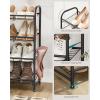 imageSONGMICS Stackable Shoe Rack 3 Tier Metal Shoes Rack Storage Shelf Holds up to 15 Pairs Adjustable Slanted Shelves Tower Organizer for Closet Entryway Small Spaces Black ULMR106BD01Black