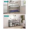 imageSONGMICS Stackable Shoe Rack 3 Tier Metal Shoes Rack Storage Shelf Holds up to 15 Pairs Adjustable Slanted Shelves Tower Organizer for Closet Entryway Small Spaces Black ULMR106BD01Black