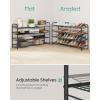 imageSONGMICS Stackable Shoe Rack 3 Tier Metal Shoes Rack Storage Shelf Holds up to 15 Pairs Adjustable Slanted Shelves Tower Organizer for Closet Entryway Small Spaces Black ULMR106BD01Black