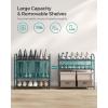 imageSONGMICS Stackable Shoe Rack 3 Tier Metal Shoes Rack Storage Shelf Holds up to 15 Pairs Adjustable Slanted Shelves Tower Organizer for Closet Entryway Small Spaces Black ULMR106BD01Grey