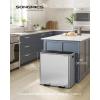 imageSONGMICS Trash Can 2 x 106 Gallon 2 x 40 L Garbage Can for Kitchen with 15 Trash Bags 2 Compartments Plastic Inner Buckets and Hinged Lids Airtight Black ULTB730B80Silver  Black