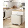 imageSONGMICS Trash Can 2 x 106 Gallon 2 x 40 L Garbage Can for Kitchen with 15 Trash Bags 2 Compartments Plastic Inner Buckets and Hinged Lids Airtight Black ULTB730B80Almond Color