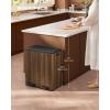 imageSONGMICS Trash Can 2 x 106 Gallon 2 x 40 L Garbage Can for Kitchen with 15 Trash Bags 2 Compartments Plastic Inner Buckets and Hinged Lids Airtight Black ULTB730B80Dark Walnut