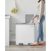 imageSONGMICS Trash Can 2 x 106 Gallon 2 x 40 L Garbage Can for Kitchen with 15 Trash Bags 2 Compartments Plastic Inner Buckets and Hinged Lids Airtight Black ULTB730B80White  Gray