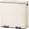 imageSONGMICS Trash Can 2 x 106 Gallon 2 x 40 L Garbage Can for Kitchen with 15 Trash Bags 2 Compartments Plastic Inner Buckets and Hinged Lids Airtight Black ULTB730B80Almond Color