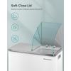 imageSONGMICS Trash Can 2 x 106 Gallon 2 x 40 L Garbage Can for Kitchen with 15 Trash Bags 2 Compartments Plastic Inner Buckets and Hinged Lids Airtight Black ULTB730B80White  Gray