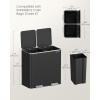 imageSONGMICS Trash Can 2 x 106 Gallon 2 x 40 L Garbage Can for Kitchen with 15 Trash Bags 2 Compartments Plastic Inner Buckets and Hinged Lids Airtight Black ULTB730B80Black