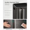 imageSONGMICS Trash Can 2 x 106 Gallon 2 x 40 L Garbage Can for Kitchen with 15 Trash Bags 2 Compartments Plastic Inner Buckets and Hinged Lids Airtight Black ULTB730B80Slate Gray