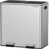 imageSONGMICS Trash Can 2 x 106 Gallon 2 x 40 L Garbage Can for Kitchen with 15 Trash Bags 2 Compartments Plastic Inner Buckets and Hinged Lids Airtight Black ULTB730B80Silver  Black