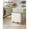imageSONGMICS Trash Can 2 x 106 Gallon 2 x 40 L Garbage Can for Kitchen with 15 Trash Bags 2 Compartments Plastic Inner Buckets and Hinged Lids Airtight Black ULTB730B80White  Gray