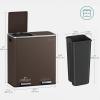 imageSONGMICS Trash Can 2 x 106 Gallon 2 x 40 L Garbage Can for Kitchen with 15 Trash Bags 2 Compartments Plastic Inner Buckets and Hinged Lids Airtight Black ULTB730B80Brown